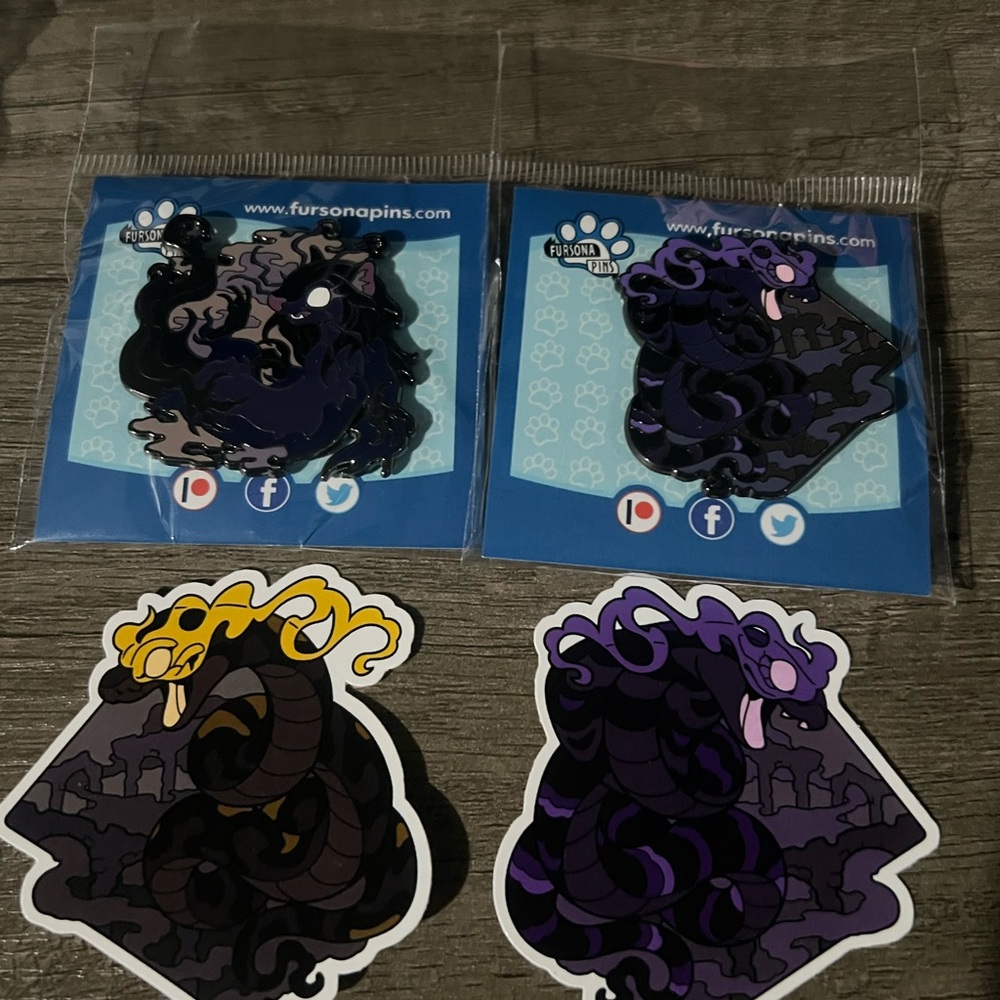 Fursona Pins and Stickers Set